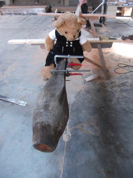 Ponton bois et pelle en bois pour un étang des Deux-Sèvres